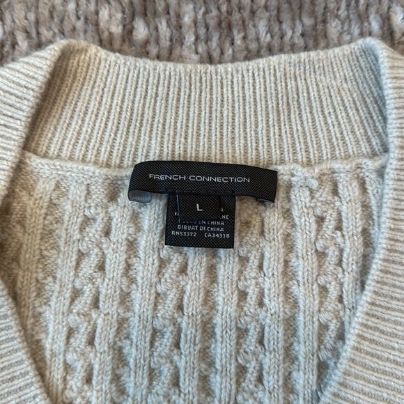 French Connection V-Neck Cable Knit Sweater - Picture 3 of 6